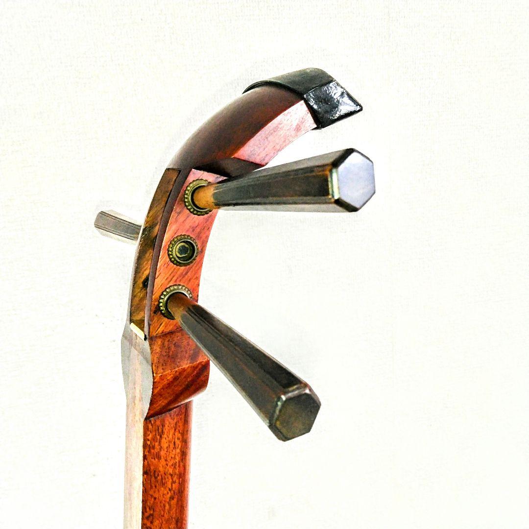 長唄用細棹三味線本体 天然皮　 専用ケース付き