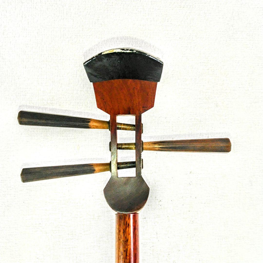 長唄用細棹三味線本体 天然皮　 専用ケース付き