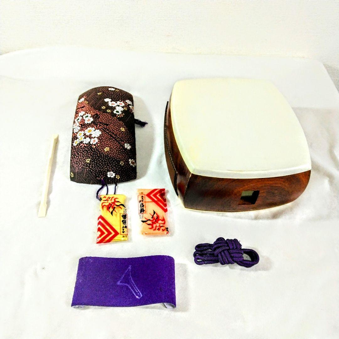 長唄用細棹三味線本体 天然皮　 専用ケース付き