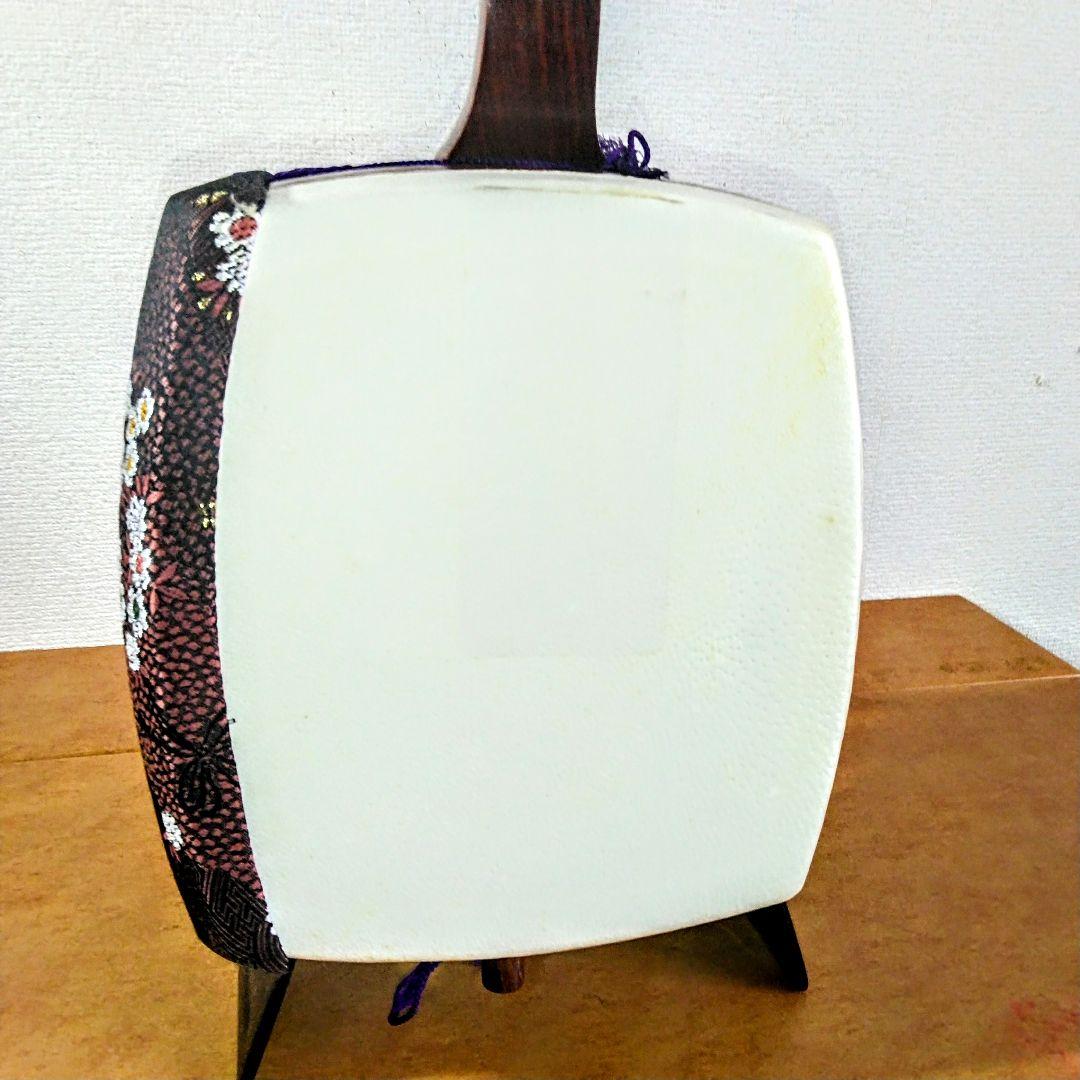 長唄用細棹三味線本体 天然皮　 専用ケース付き