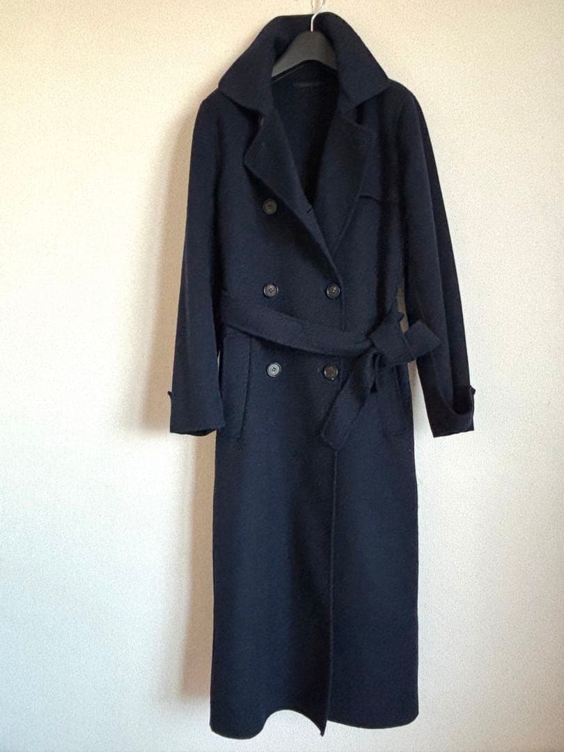 マックスマーラ　クチートアマーノ　38 ネイビー　ダブルブレスト　コート