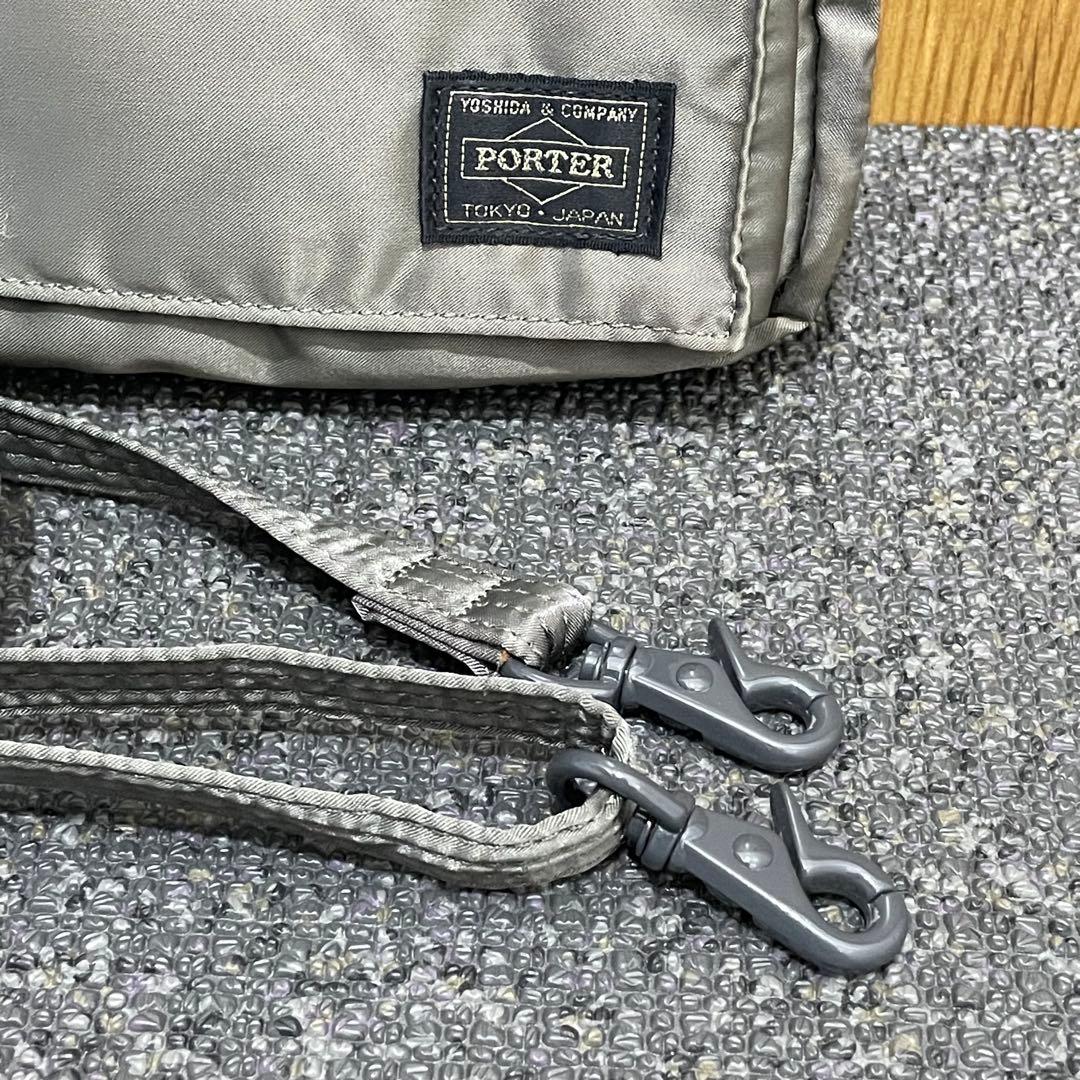 極美品 希少色✨ポーター タンカー ショルダーバッグ ポシェット シルバーグレー