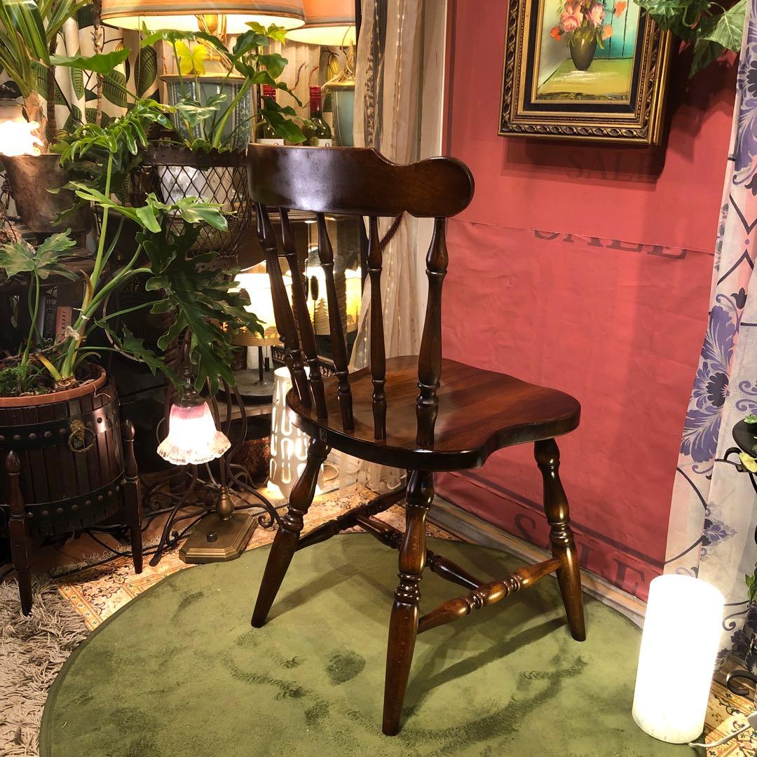 L ２　キツツキマーク ヴィンテージ スピンドルチェア　飛騨産業