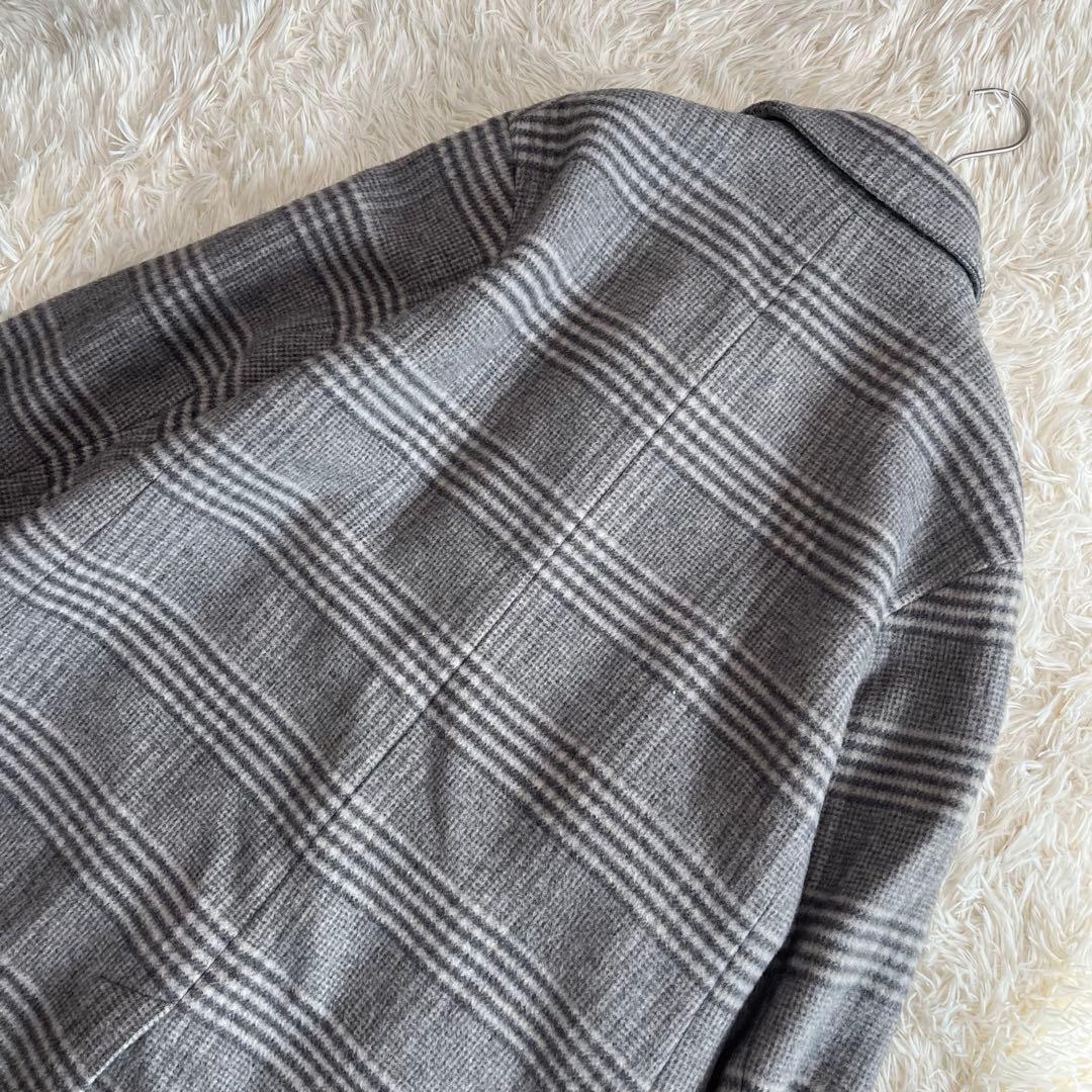 ワイルドライフテーラー マンテコ ウール オーバーコート グレーチェック M