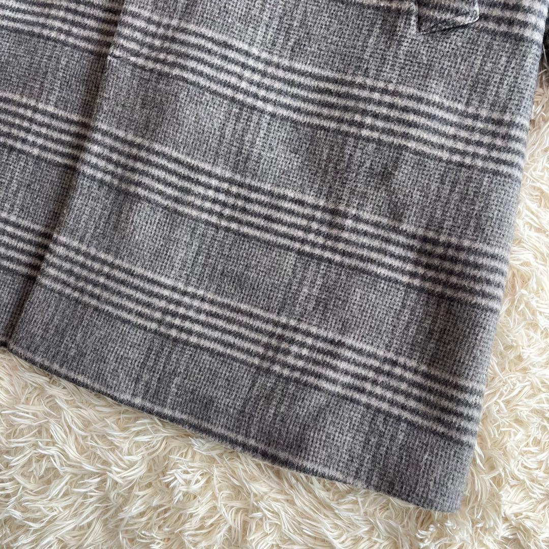 ワイルドライフテーラー マンテコ ウール オーバーコート グレーチェック M