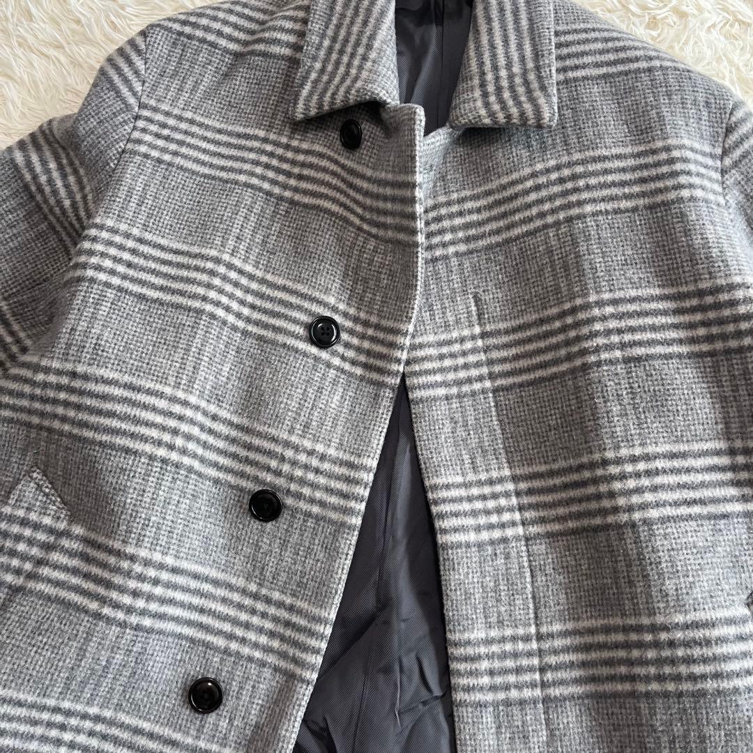 ワイルドライフテーラー マンテコ ウール オーバーコート グレーチェック M