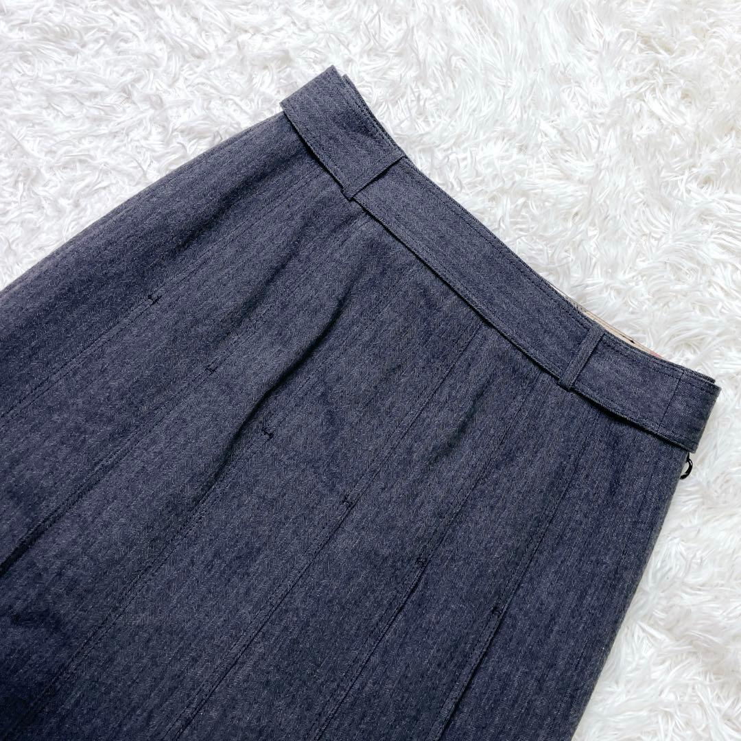 美品✨ バーバリーロンドン ウール トレンチスカート プリーツ 40 グレー