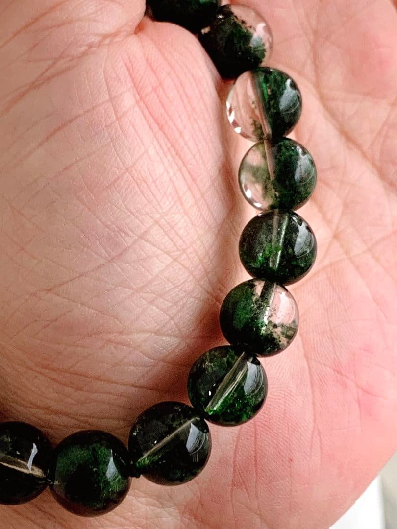 虹◆グリーンガーデンクォーツ 庭園水晶 12ミリ K00690