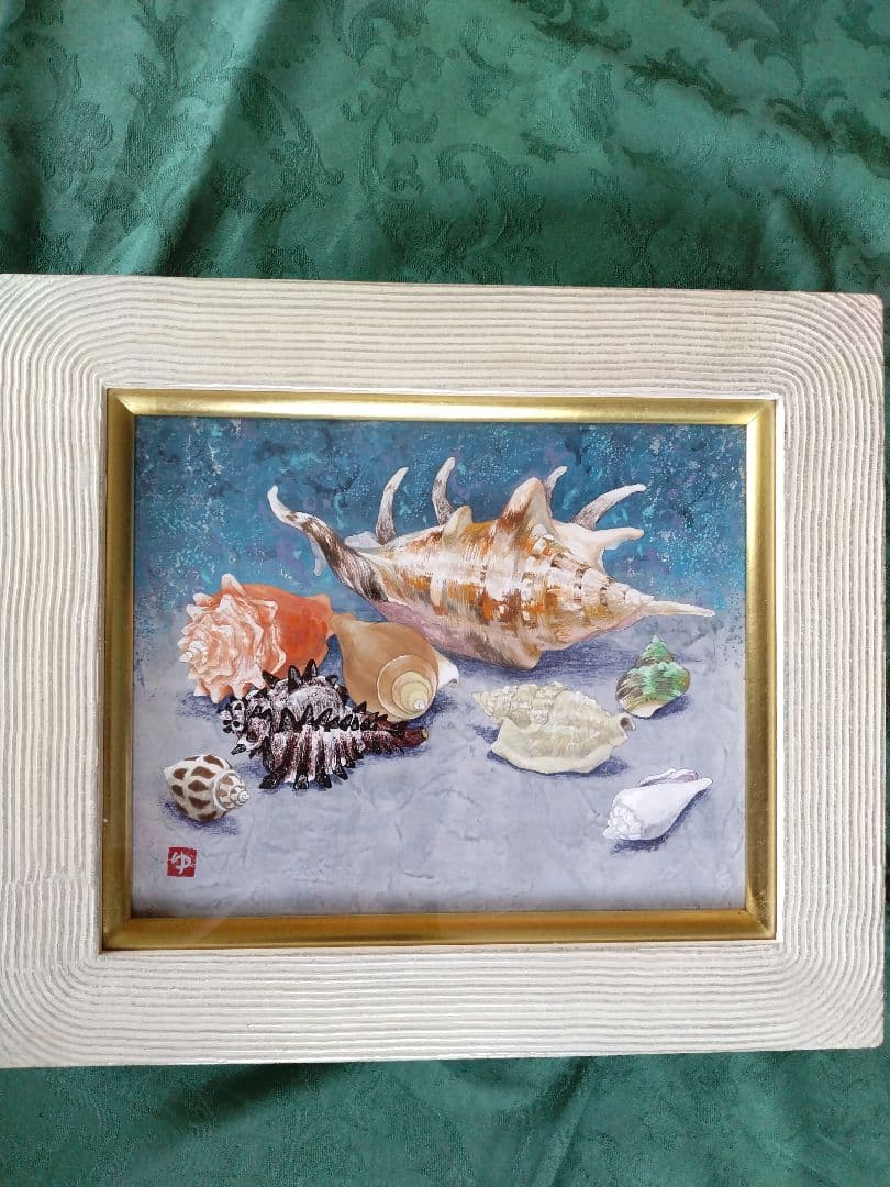 日本画「貝殻図」村越由子 3号