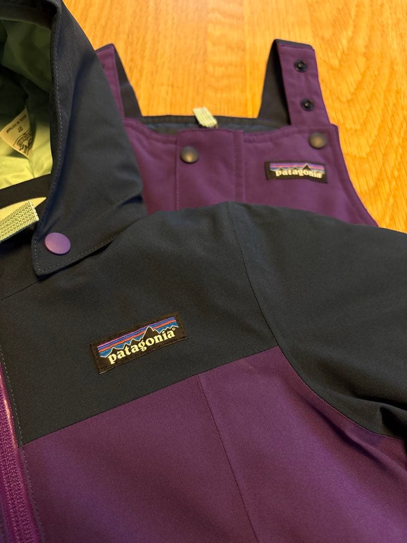 patagonia 子ども用スキーウェア パープル/ネイビー