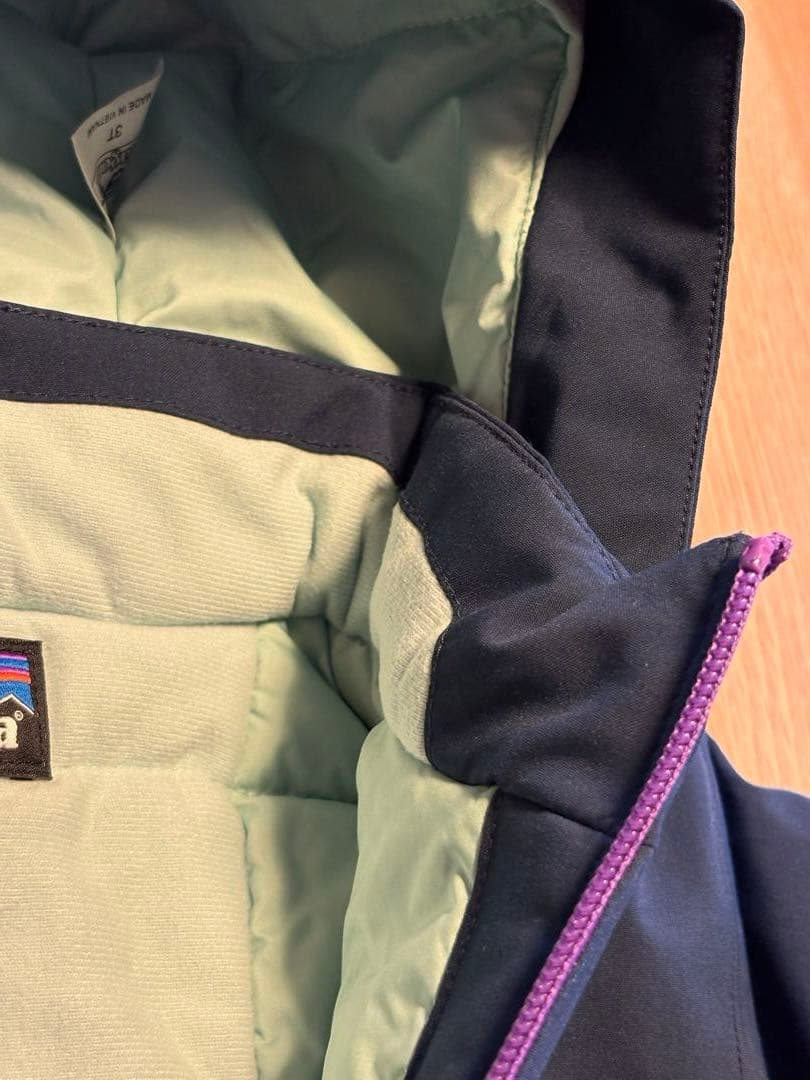 patagonia 子ども用スキーウェア パープル/ネイビー