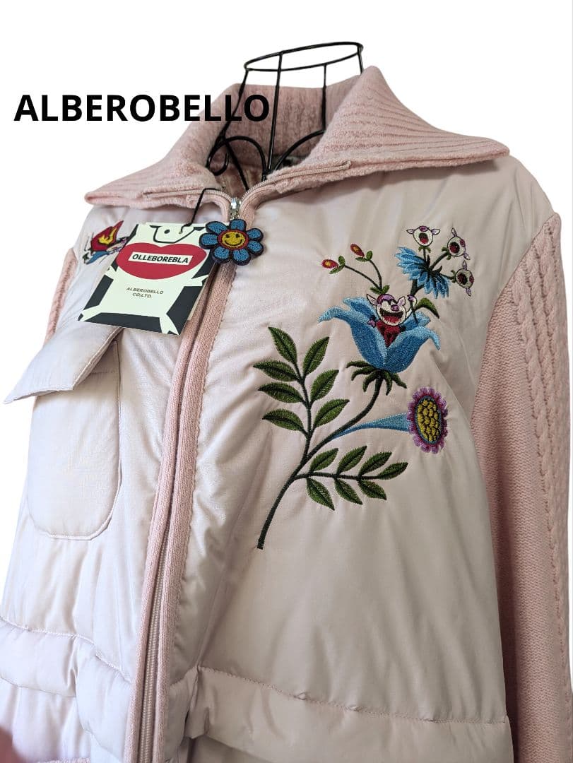 専用です。アルベロベロ♥️ぶたさん刺繍入りニットと中綿　ピンクロングコート