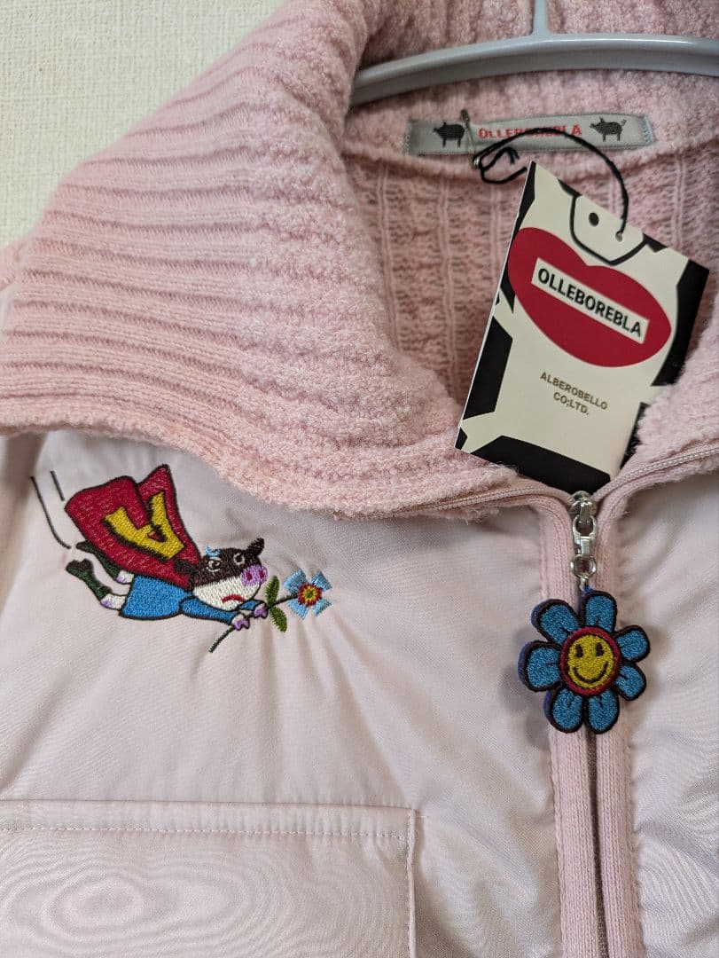 専用です。アルベロベロ♥️ぶたさん刺繍入りニットと中綿　ピンクロングコート