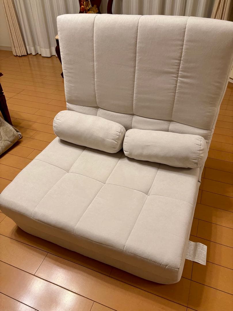 処分前最安値】グレー 3WAYソファベッド 幅80cm