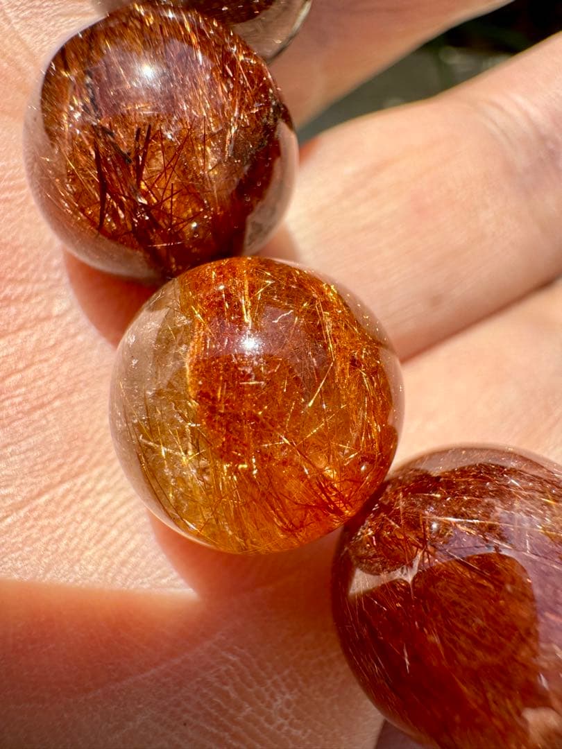 【向江大樹さん専用】ブラウンルチル 14mm 内径16cm キラキラ光る