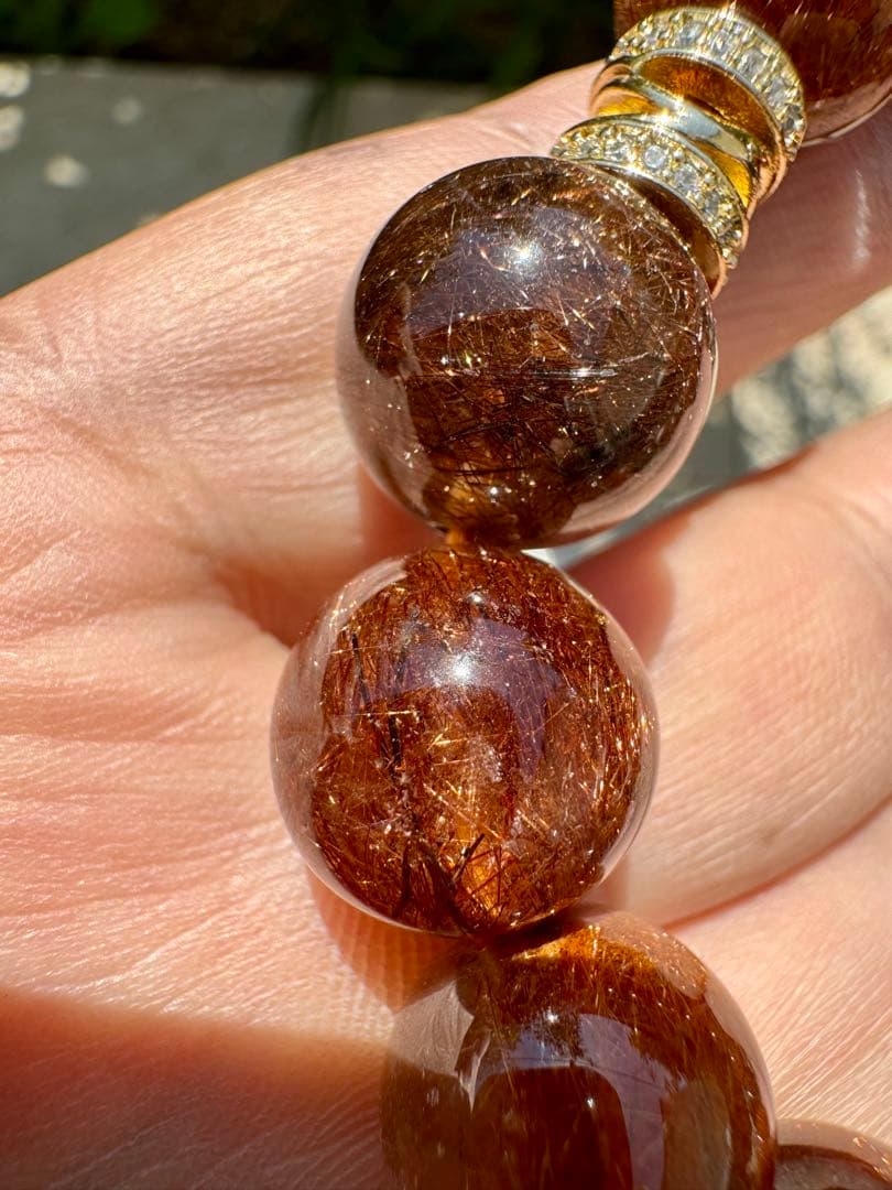 【向江大樹さん専用】ブラウンルチル 14mm 内径16cm キラキラ光る