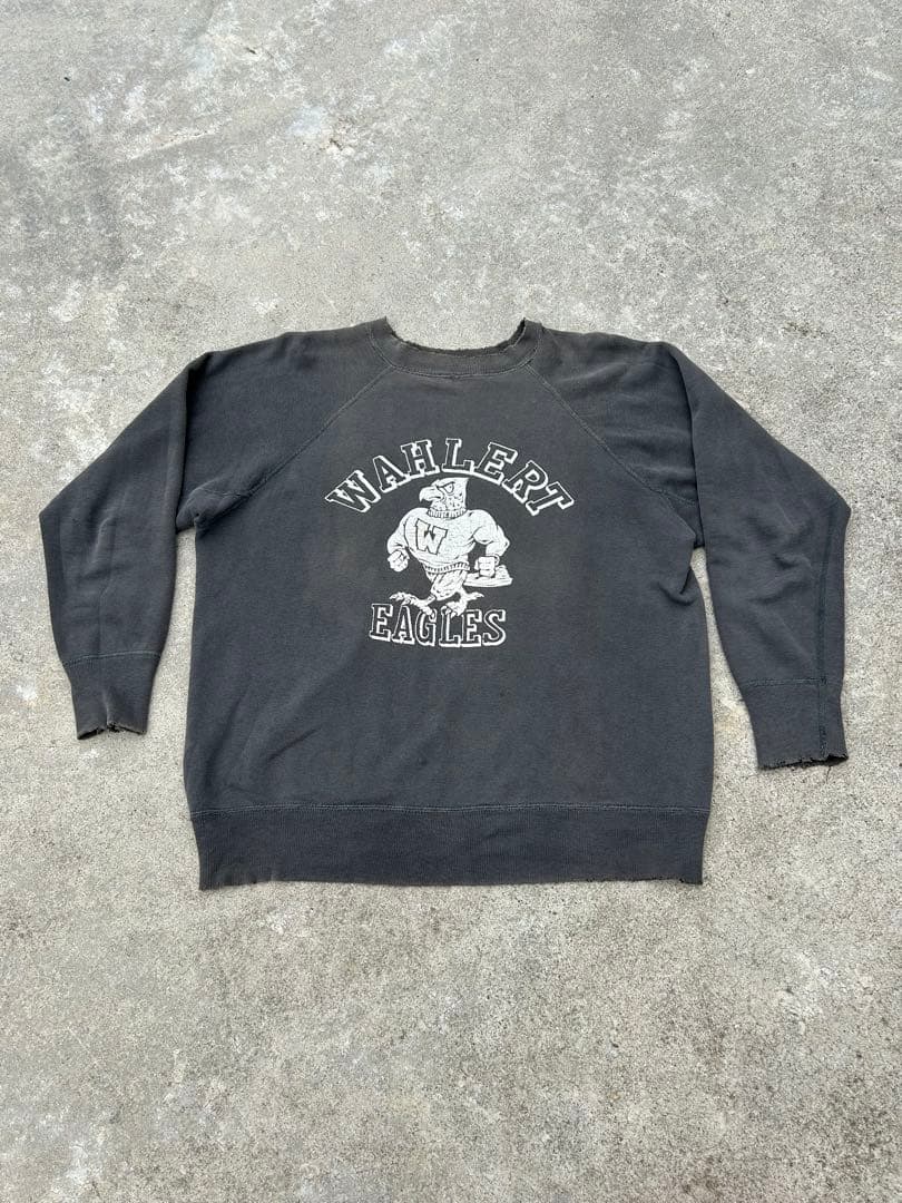 60sビンテージスウェットカラーフロッキー墨黒フェード