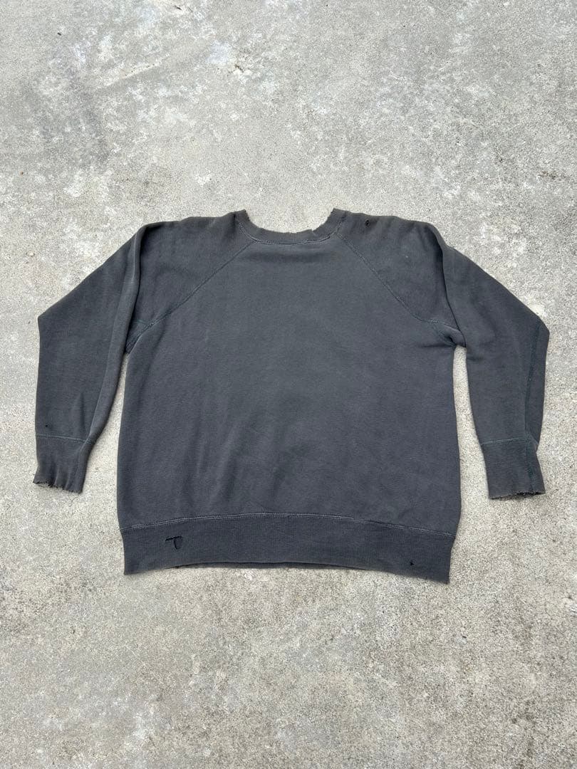 60sビンテージスウェットカラーフロッキー墨黒フェード