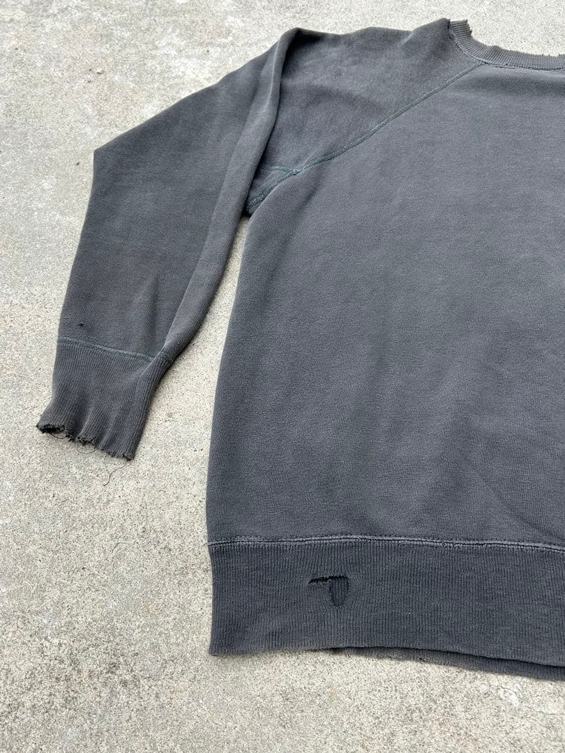 60sビンテージスウェットカラーフロッキー墨黒フェード