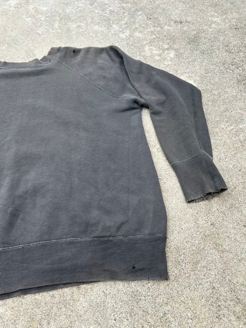 60sビンテージスウェットカラーフロッキー墨黒フェード