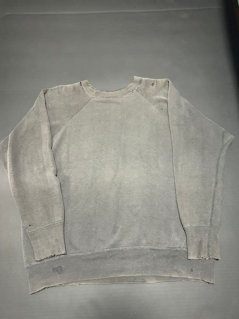 60sビンテージスウェットカラーフロッキー墨黒フェード