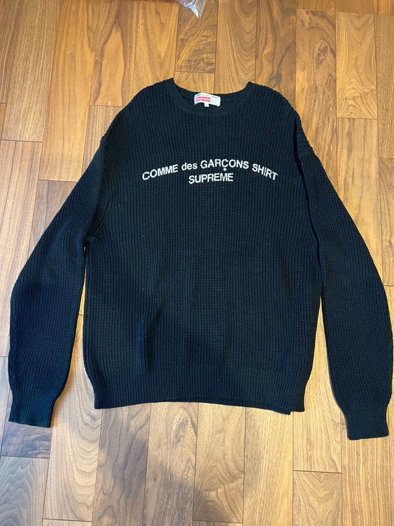 Supreme COMME des GARCONS ニットセーター黒Lスウェット - メルカリ