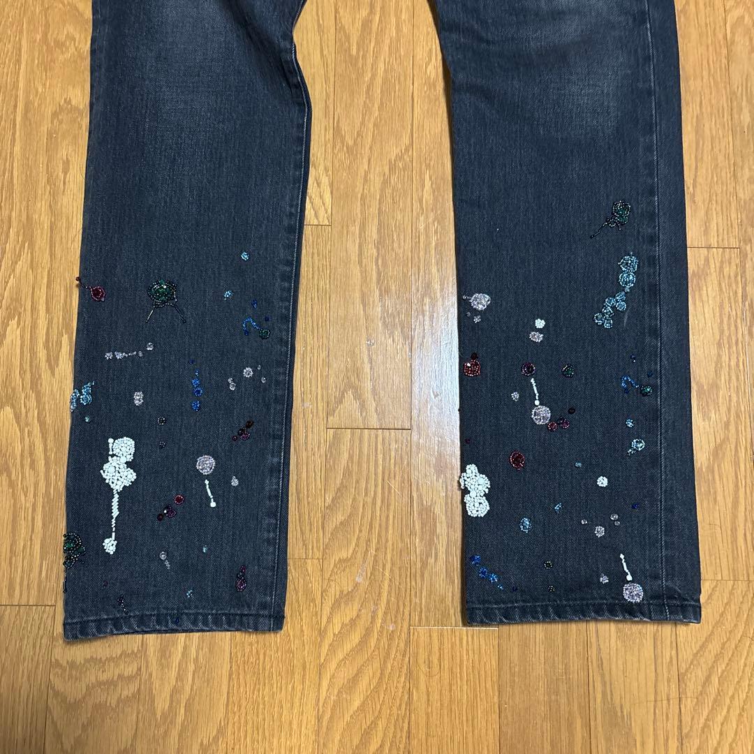 UNDERCOVER ドリップビーズ 刺繍デニムパンツ メンズ 3