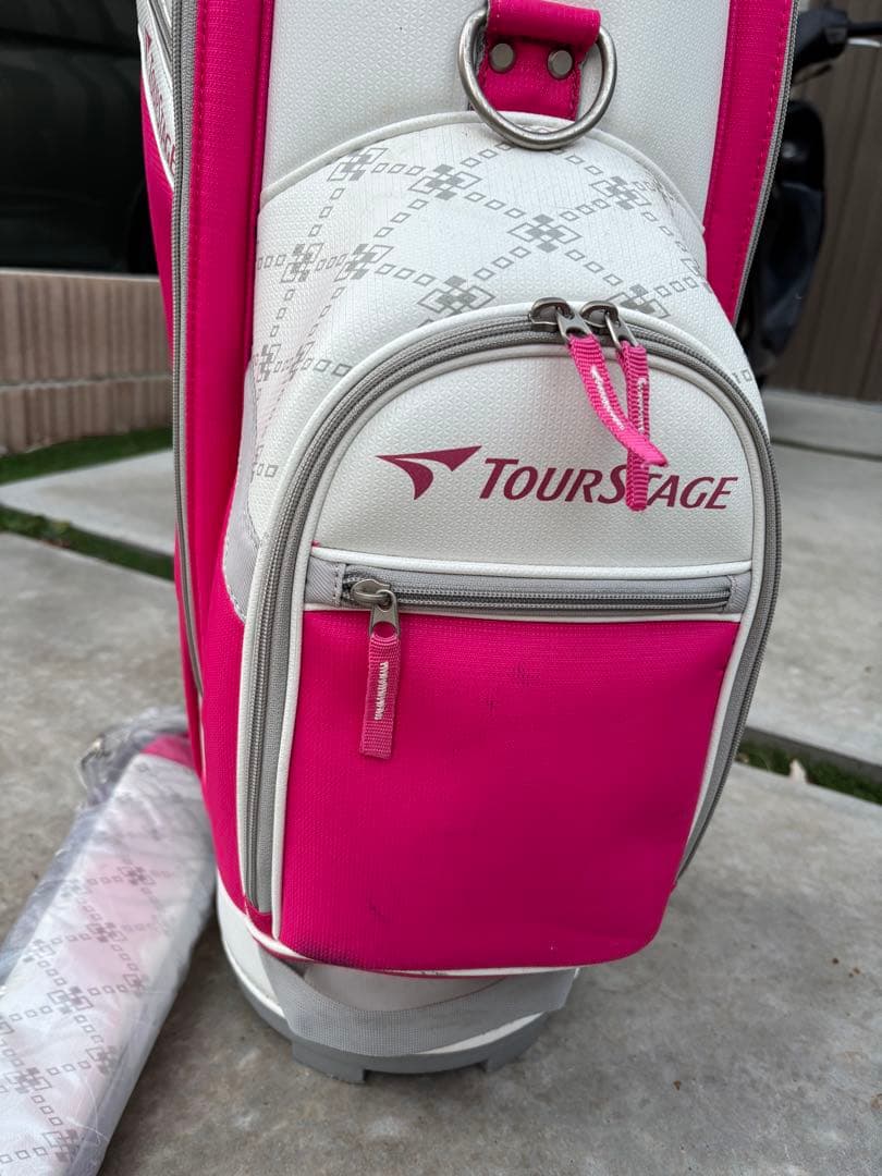 Tourstage キャディバッグ ピンク・ホワイト TOURSTAGE ゴルフバッグ