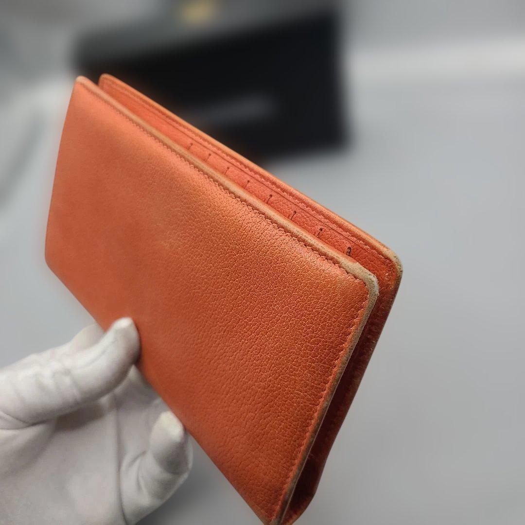 CHANEL 長財布 オレンジ レザー