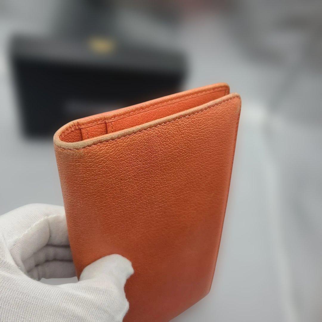 CHANEL 長財布 オレンジ レザー
