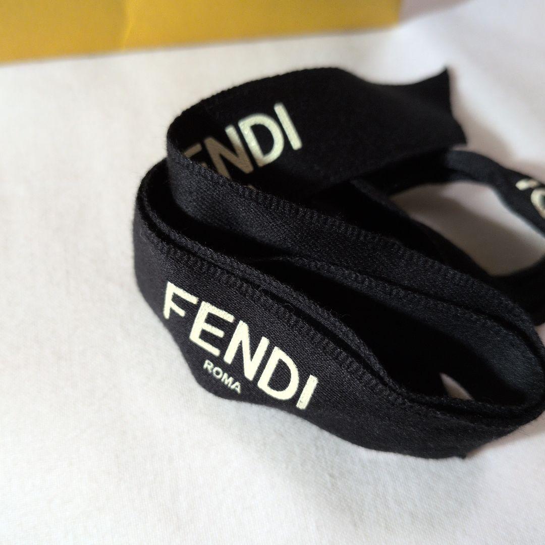 FENDI/ラッピー/ピンク＆ブラウンシルク バンドゥ リボン＆箱＆紙袋＆タグ