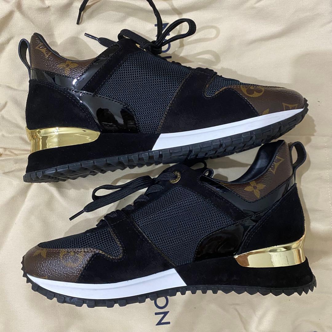 LOUIS VUITTONランアウェイラインスニーカー36 ブラック　モノグラム