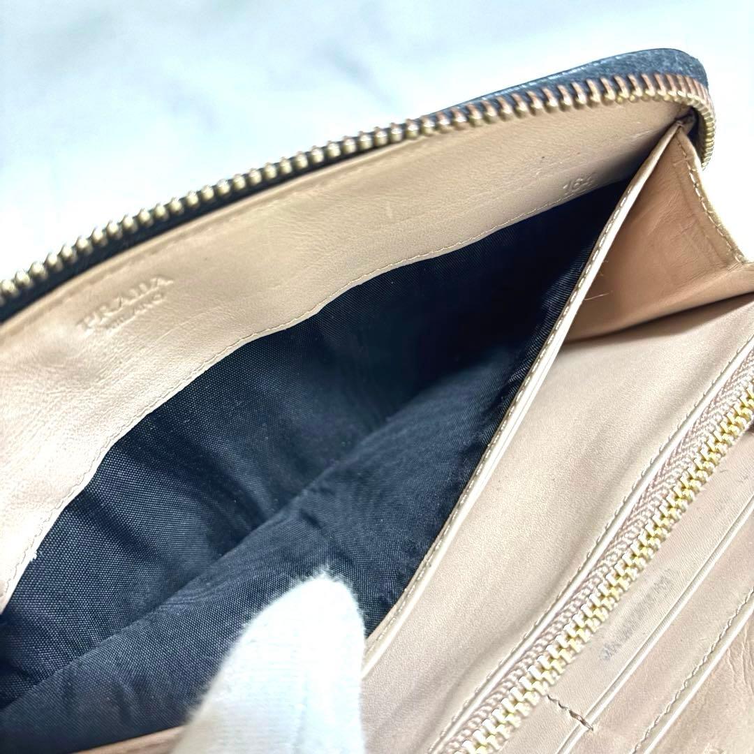 あこPRADA プラダ◆黒ブラック◆長財布◆ゴールドロゴ◆シリアルナンバー