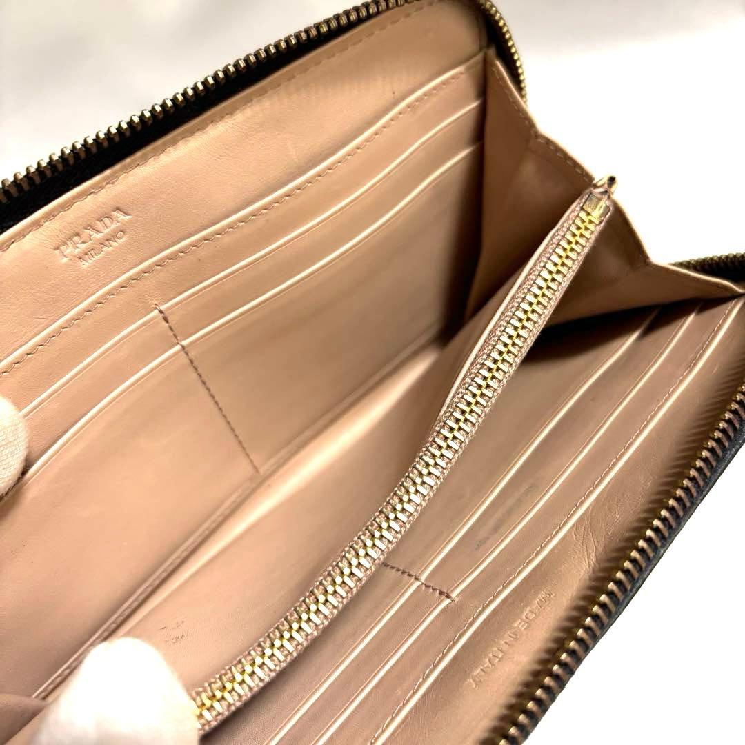 あこPRADA プラダ◆黒ブラック◆長財布◆ゴールドロゴ◆シリアルナンバー