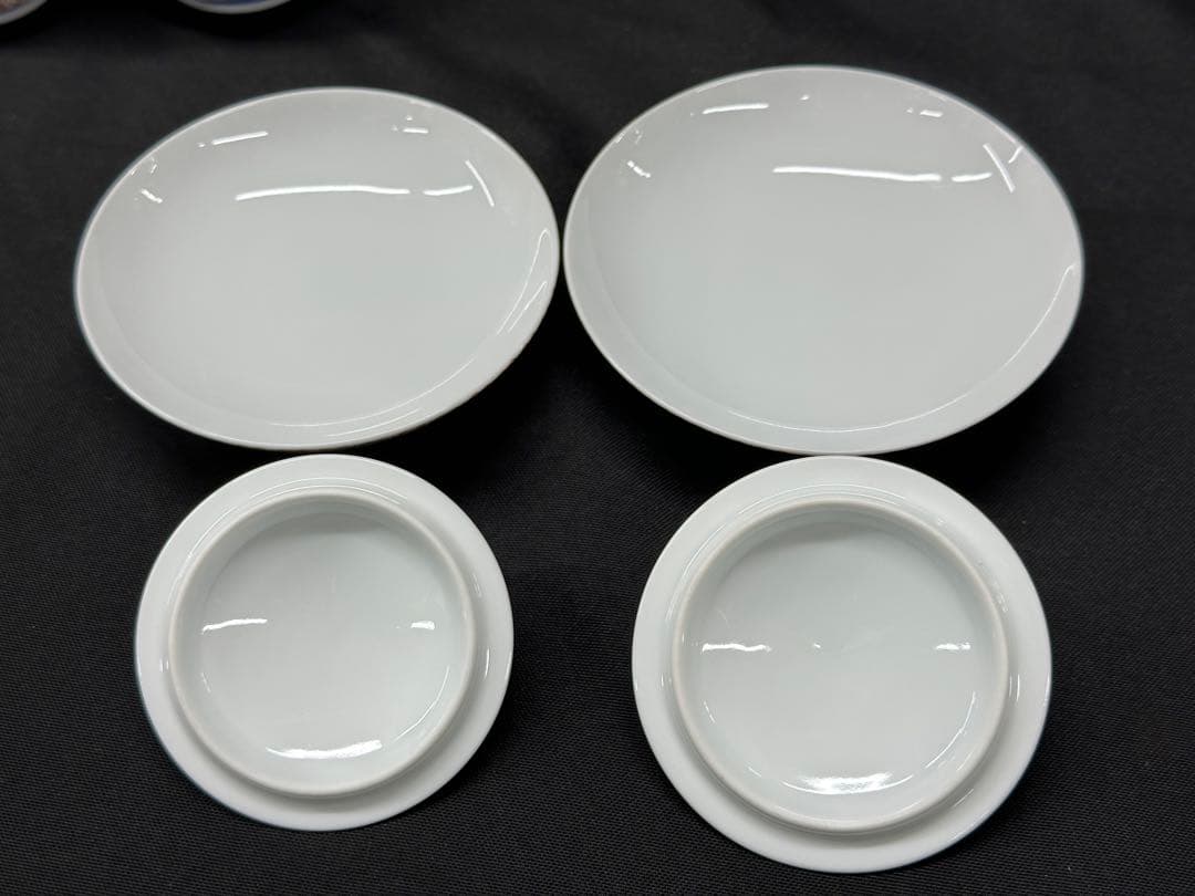 美品】香蘭社 染錦模様 磁芸工房 睦揃 夫婦 茶碗 湯呑 飯碗