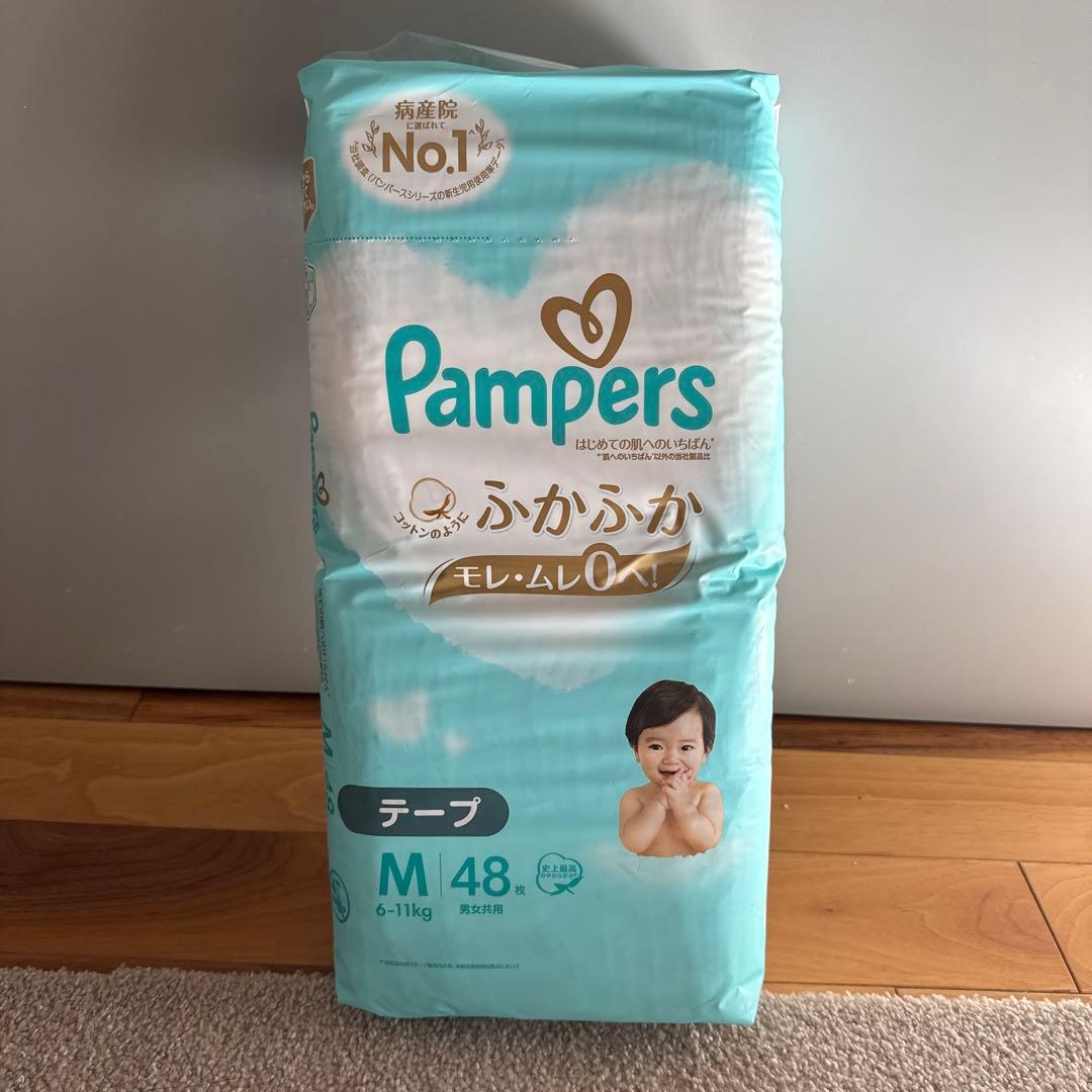 【新品未開封・336枚】Pampers ふかふかモレムレ0% Mサイズ 7セット