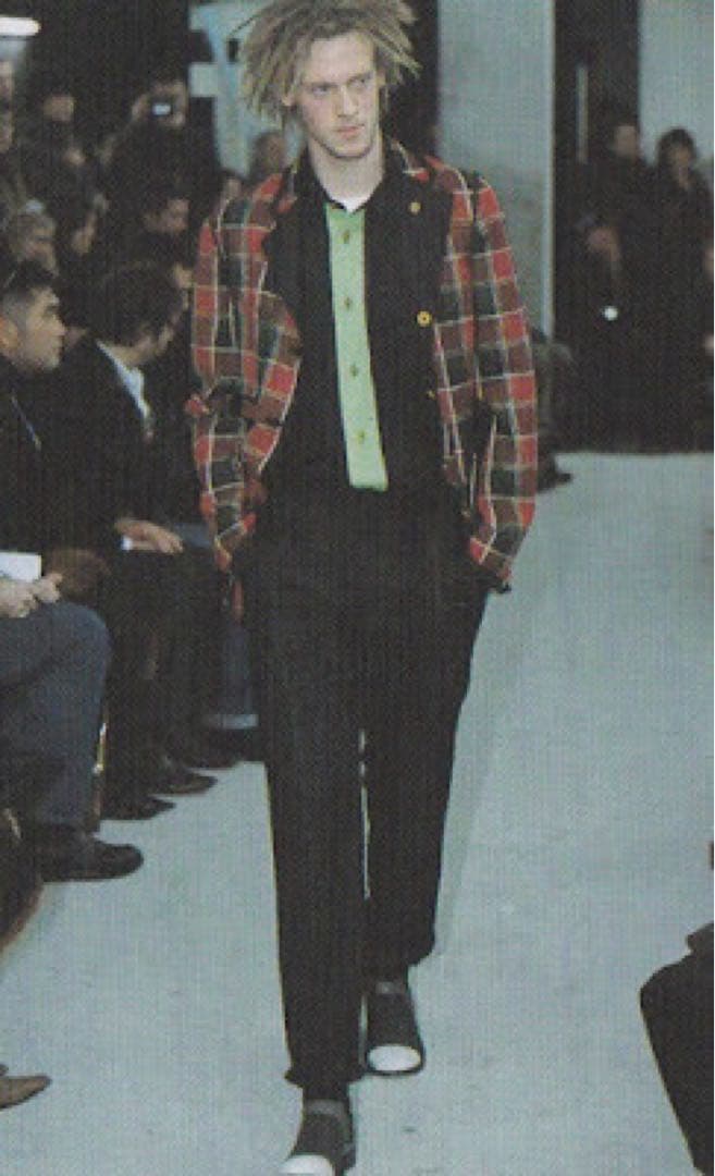 《02AW》コムデギャルソンオムプリュス 四つの黒期 飴色ボタンシャツ 紺