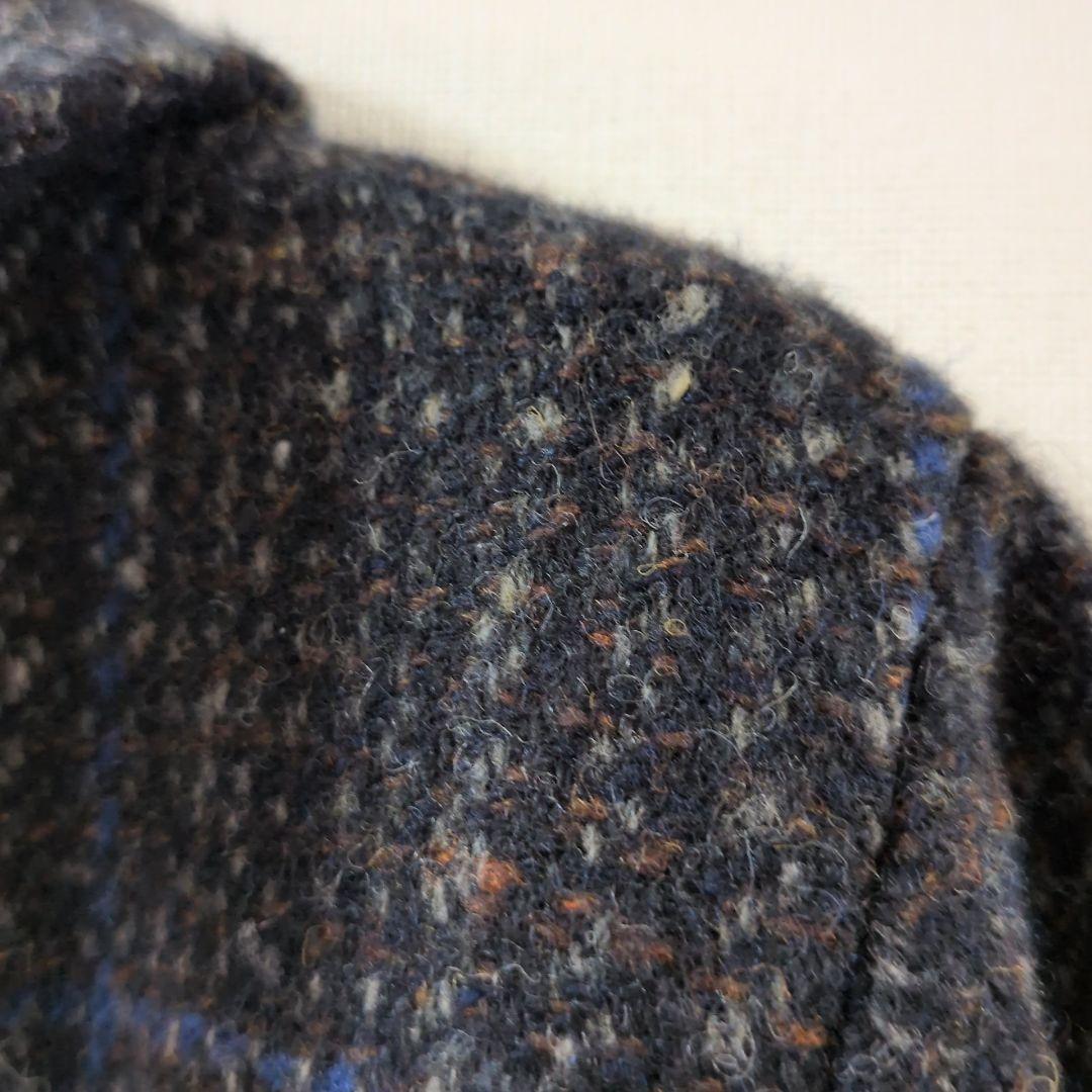 パラスパレス ロング ステンカラーコート チェック ウール 3