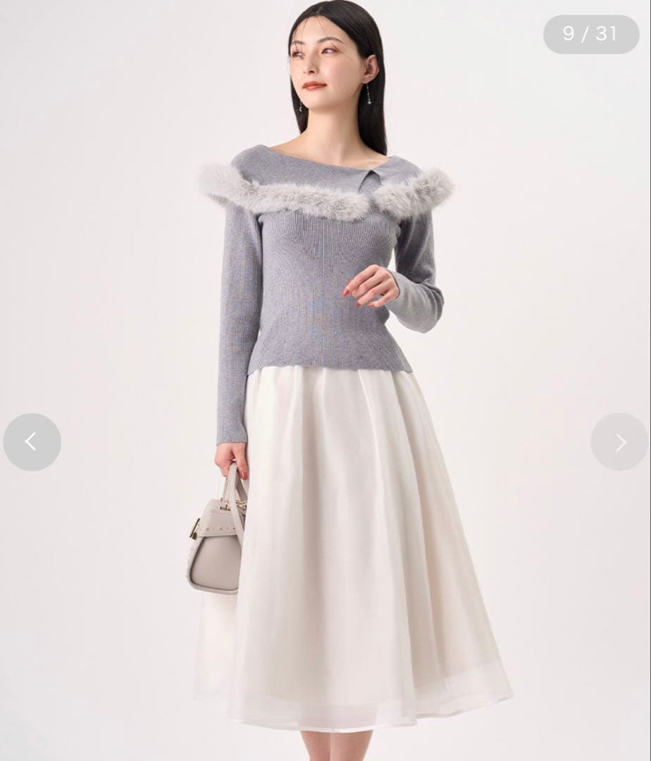 【美品】CELFORD シアーフレアスカート アイボリー 36