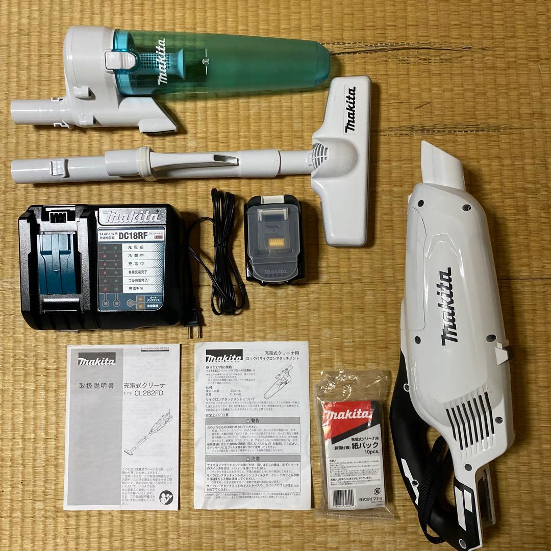 未使用 箱なし マキタ コードレス掃除機 紙パック式&サイクロン CL282FD