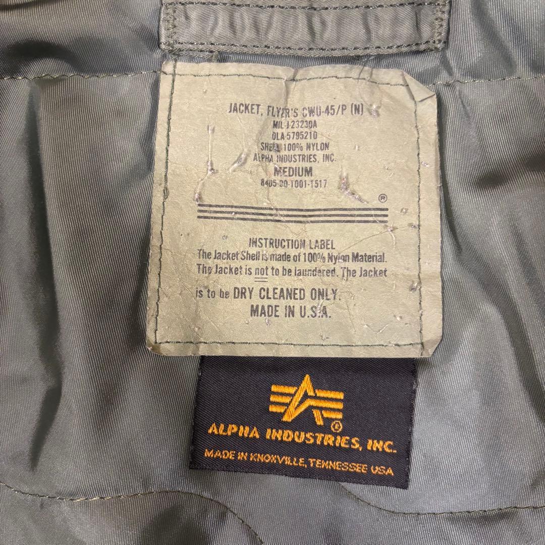 90s USA製　アルファ　CWU-45P フライトジャケット　M