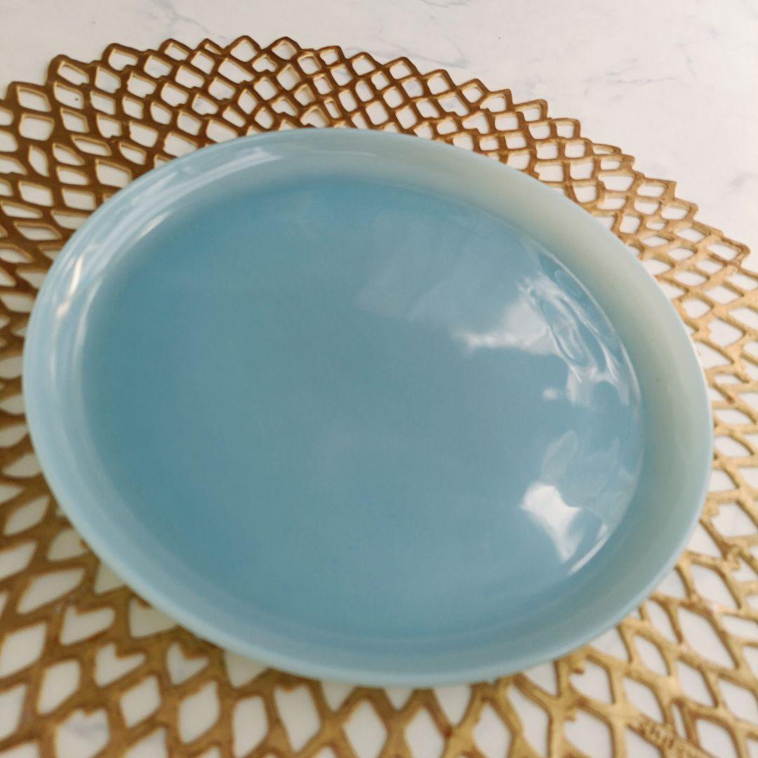 美品❁ファイヤーキング ターコイズブルー ディナープレート 9インチ 8枚セット