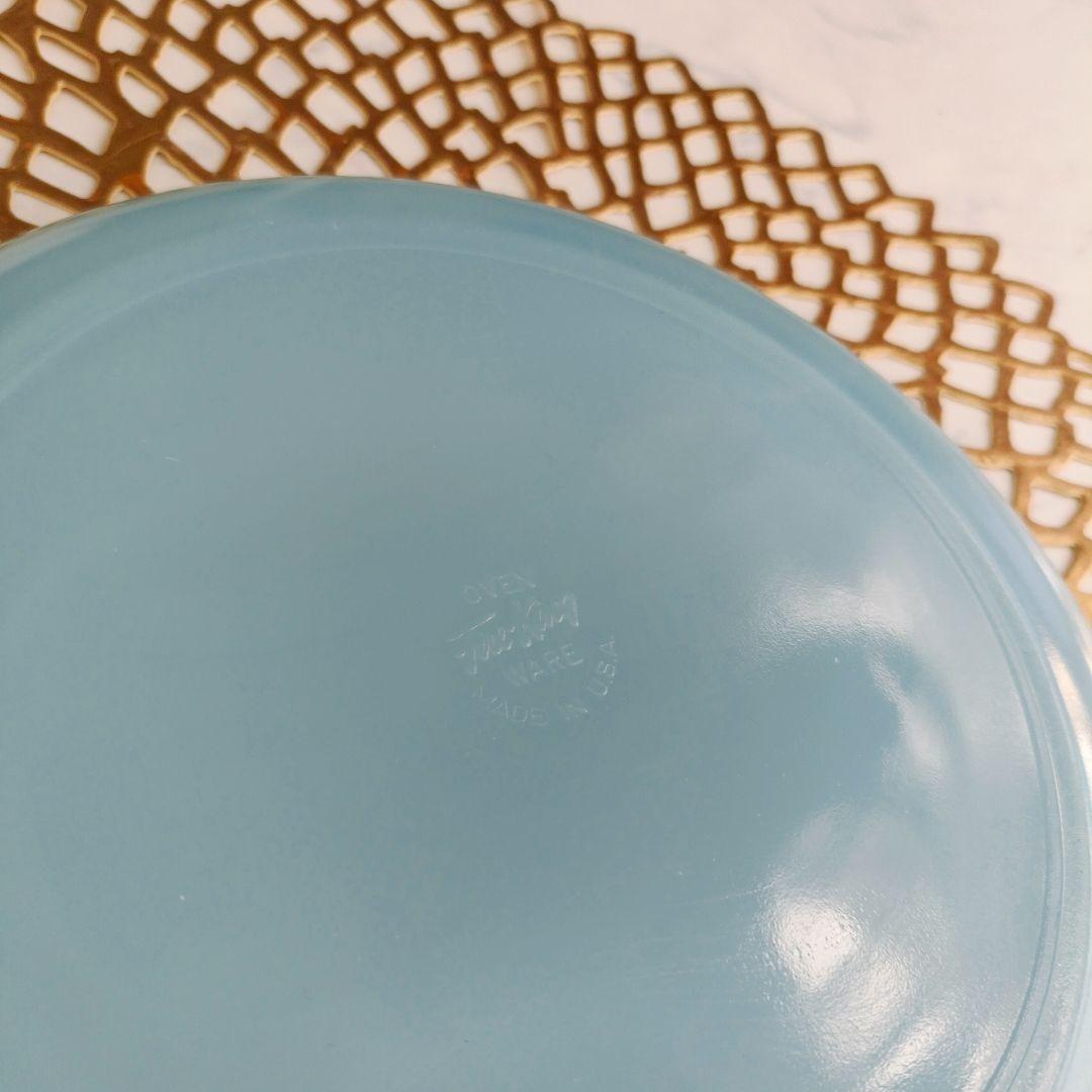 美品❁ファイヤーキング ターコイズブルー ディナープレート 9インチ 8枚セット