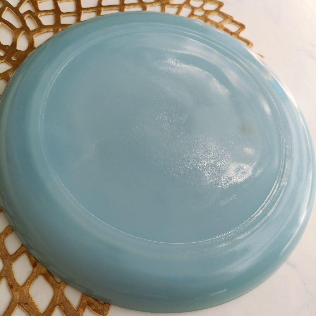 美品❁ファイヤーキング ターコイズブルー ディナープレート 9インチ 8枚セット