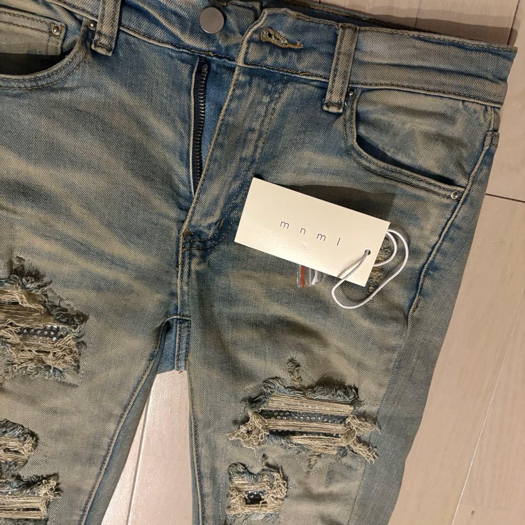 mnml ダメージ加工 スキニーデニム