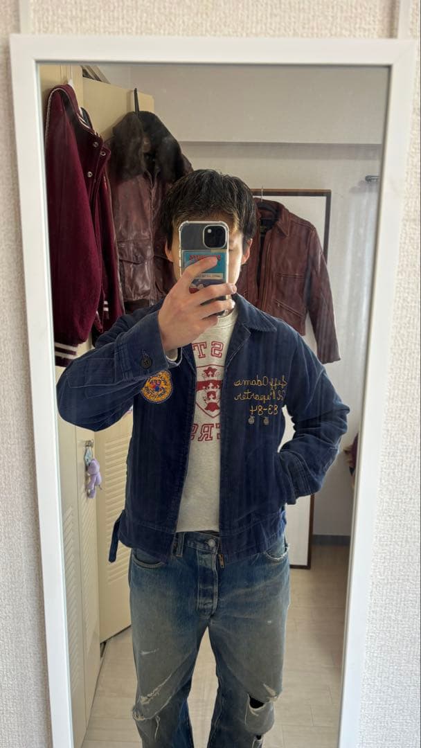 FFAジャケット バッチ付き 80s ヴィンテージ ファーマーズ 刺繍 38