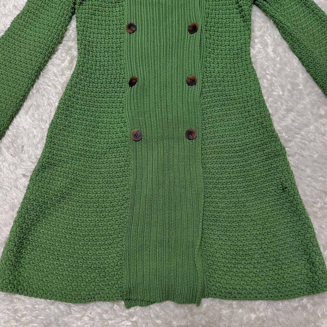 フォクシー　FOXEY　コート　ロング　ニット　ダブルボタン　アウター　FREE