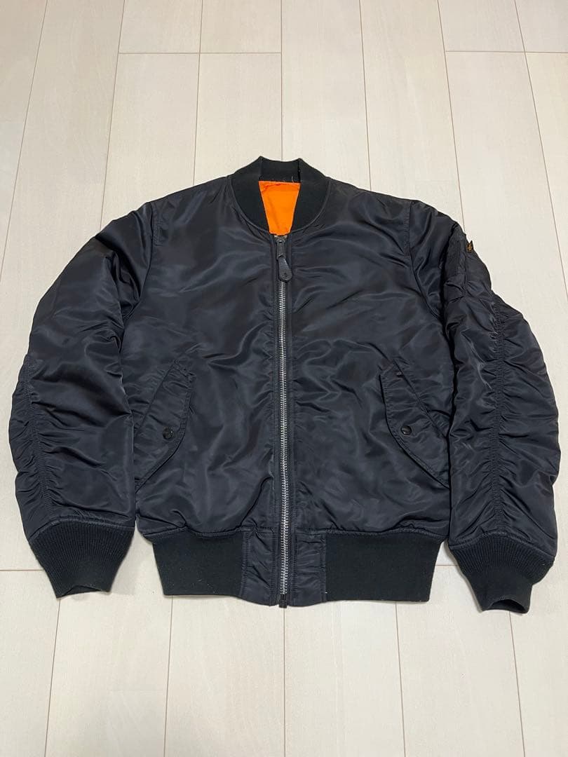 ブラック MA-1 フライトジャケット Mサイズ ALPHA アルファ MA-1 ma-1