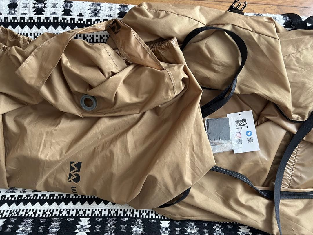 WAQ インフレーターマット　10cm ダブルサイズ タンカラー