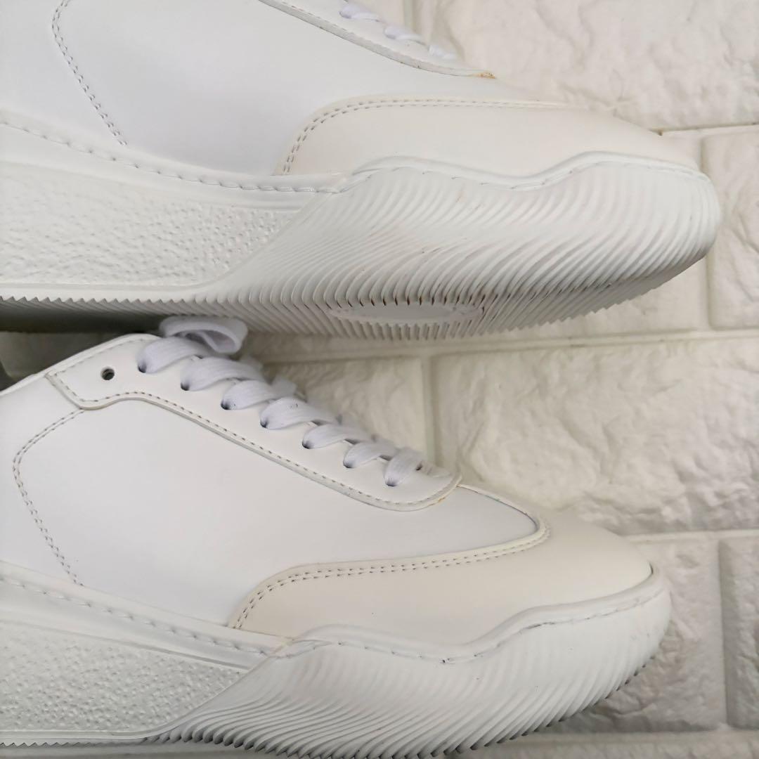 未使用級 ステラマッカートニー 厚底 スニーカー 白ストライプ 23cm